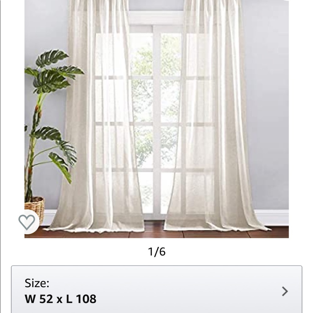 Linen curtains 52x108